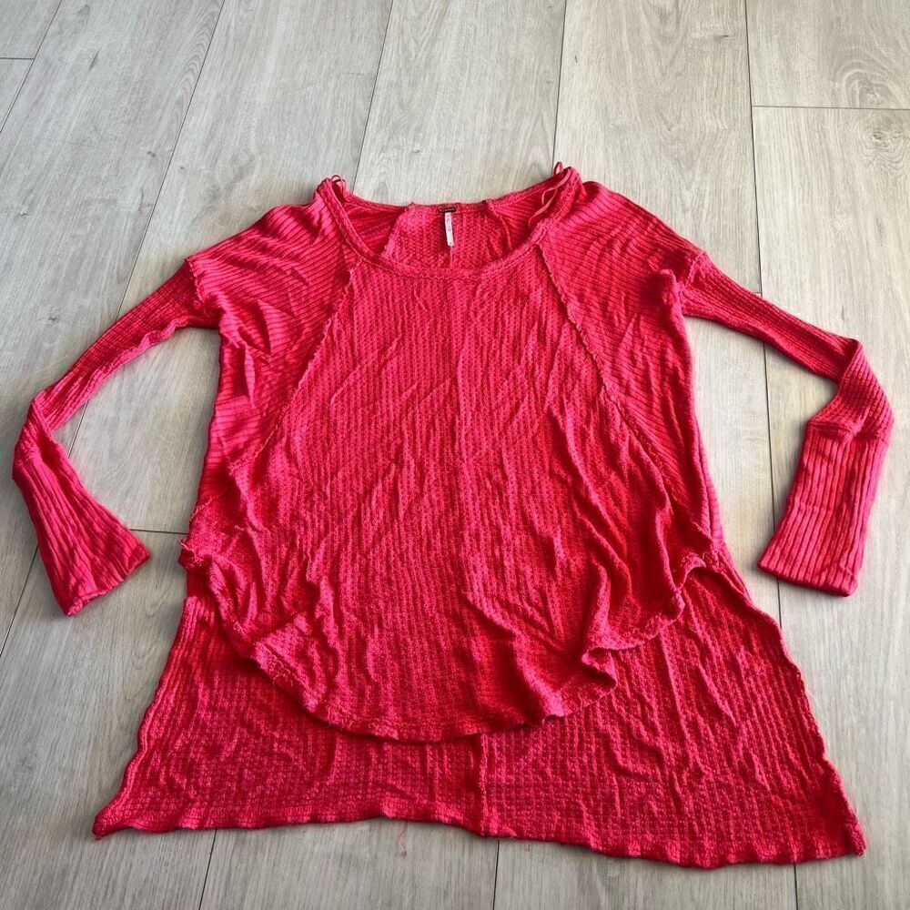 Free People Ventura Thermal Top Long Sleeve High-Low Hem size Small